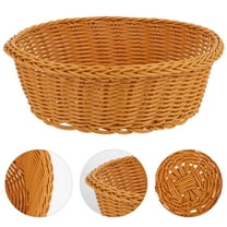PAMINGONO 1Pc Imitated Rattan Woven Basket For Home Decoration And Storage 22X22X7 5In