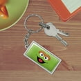 thumbnail image 2 of Rectangle  Sesame Street Oscar the Grouch Face Keychain in Chrome Plated Metal, 2 of 3