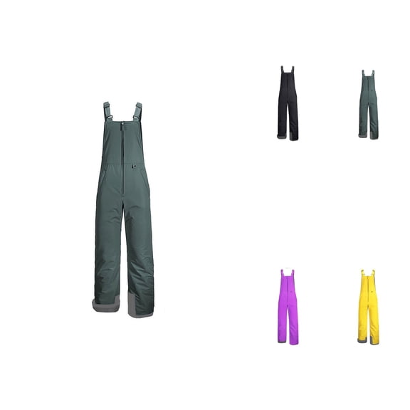 Windproof & Waterproof Insulated Ski Bib Pants for Boys and Girls – Reinforced Knees, Adjustable Waist, XL Plus Sizes, Unisex Snowboard Overalls