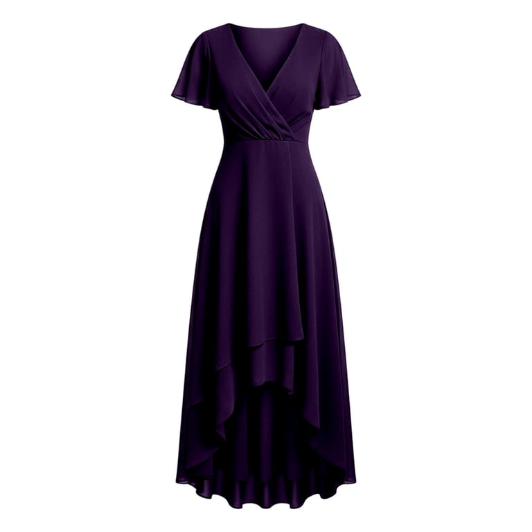 dark purple dresses for wedding guests Uocefik Women's Cocktail Party Formal Guest Church Dresses, Modest Graduation Prom Evening Dress S, Size: Small or work settings Dark Purple Wedding Guest Dresses