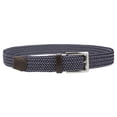 thumbnail image 4 of Gelante Adult's Canvas Elastic Fabric Woven Stretch Braided Belts - Navy/White-M, 4 of 4