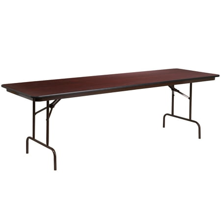 High Pressure Laminated Folding Table - Flash Furniture 30'' x 96'' Rectangular High Pressure Mahogany Laminate Folding Banquet Table
