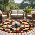 thumbnail image 4 of Round Rugs 7Ft, Boho Ethnic Round Area Rug Washable Indoor Throw Carpet, Modern Abstract Geometric Art Large Non Slip Circle Rug for Dining Room Playroom Home Decor Aesthetic, 4 of 8