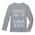 thumbnail image 1 of Tstars Mens Ugly Christmas Sweater Quarantine Christmas Shirts All Is Not Calm Christmas Gift Funny Humor Holiday Shirts Xmas Party Christmas Gifts for Him Long Sleeve T Shirt Ugly Xmas Sweater, 1 of 5