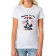 thumbnail image 2 of Fourth Of July American Inspired T-Shirt Women's Mommin' Like It's 1776 Festive Patriotic Short-Sleeve Tee, 2 of 5
