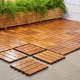 thumbnail image 3 of VIFAH Interlocking 4 Slat 12 Inch FSC Eucalyptus Patio Deck Tiles, 10 Pack, 3 of 7
