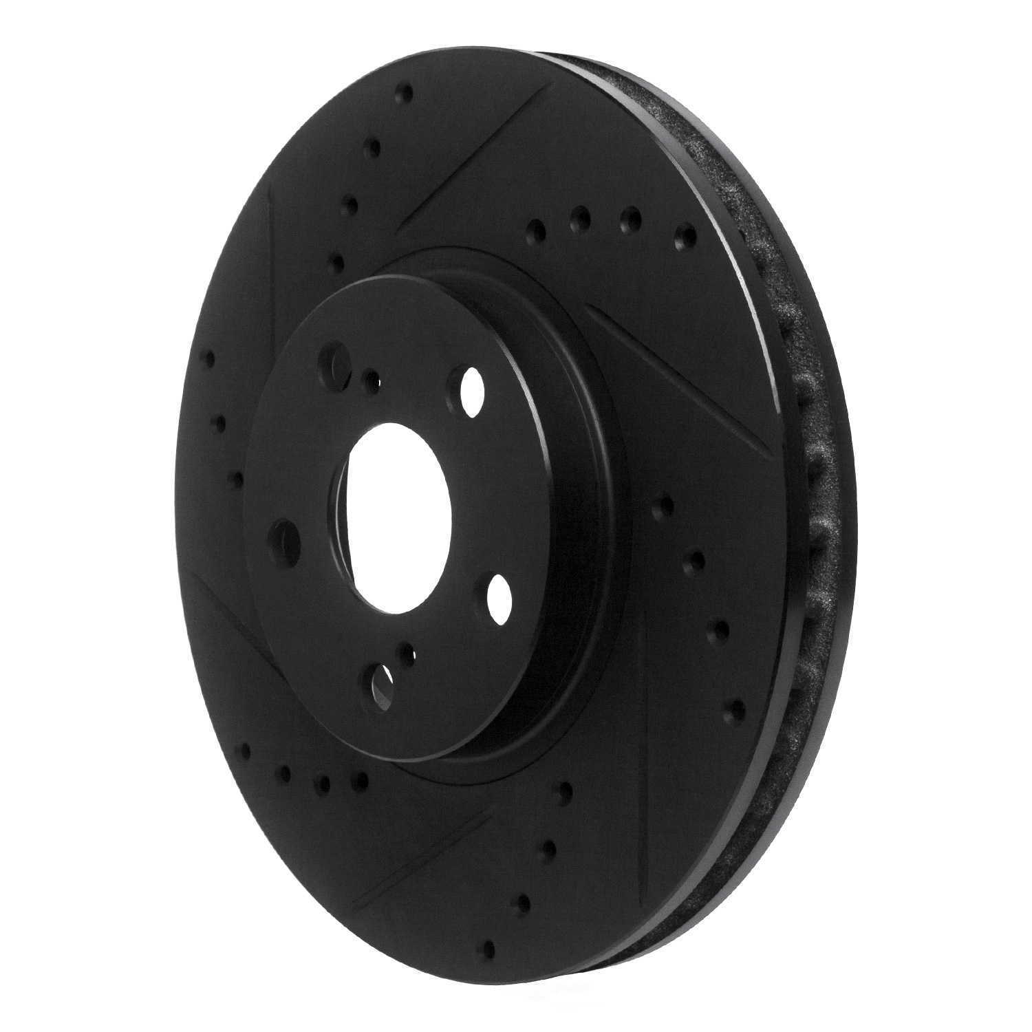 Dynamic Friction Company 633-76059L DFC Brake Rotor - Drilled And Slotted - Black
