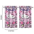 thumbnail image 4 of 2 Piece Set Kitchen Curtains Small Short Cafe Window Curtains Hello Kawaii Cat Cute Rod Pocket Bathroom Tier Window Treatment Drapes 27.5x39inch, 4 of 4