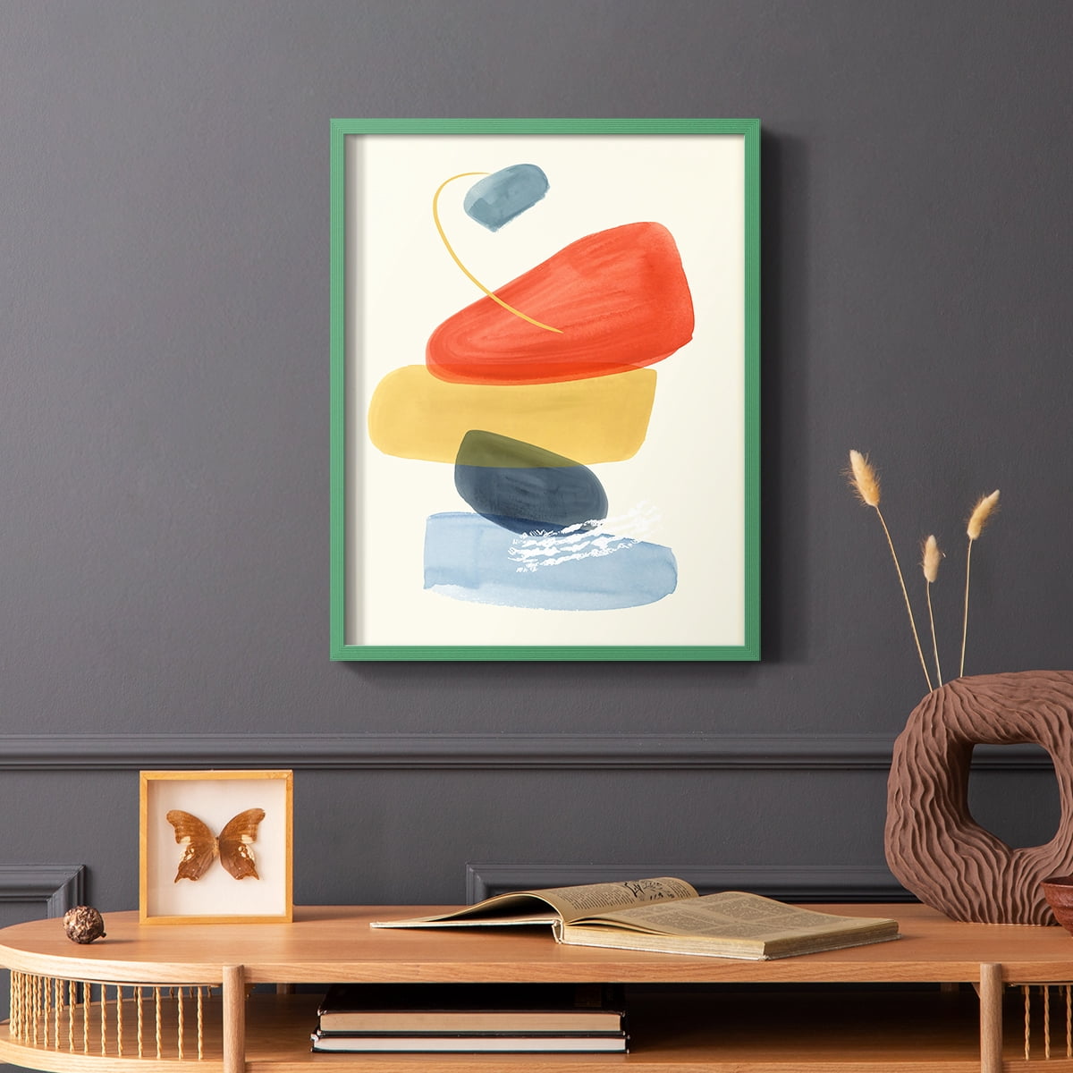 Bright Color Bundle II Framed Print in Green Solid Wood Framed Print No Nail Hanging