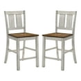 thumbnail image 2 of Furniture of America Waco Slat Back Wood White and Oak Counter Height Chairs (Set of 2), 2 of 6
