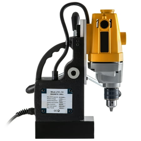 

SKYSHALO Magnetic Drill 750W with a Magnetic Base Drills up to 0.5 Diameter 1910lbf Drill Base Strength Depth of 3.9 110V and 550RPM Compact Design