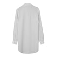 thumbnail image 5 of YVNAURA Women Loose Fit Long Sleeve Blouses Work Casual Business Attire Tunic Tops Plus Size Room Fit Crewneck Soft Side Split Hem Daily Essential Top, Mint Green,M, 5 of 5