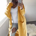 thumbnail image 4 of Sonducket Suéter de punto cálido de manga larga para mujer, cárdigan abierto frontal transpirable para invierno y otoño, abrigo para banquete, Abrigos y chamarras Amarillo SG Sonducket AP013007-14, 4 of 6