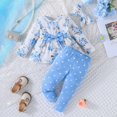 thumbnail image 4 of Cethrio Baby Girls Tops and Pants Set, 2-Piece Long Sleeve Printed Outfit Sets Blue Size 12-18 Months, 4 of 4