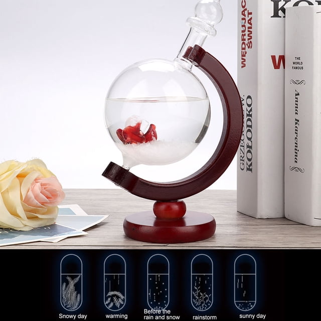 Stable Not Easy To Fall Gifts Glass , Windstorm Glass , Globe Shape For Predict Weather Art Decoration