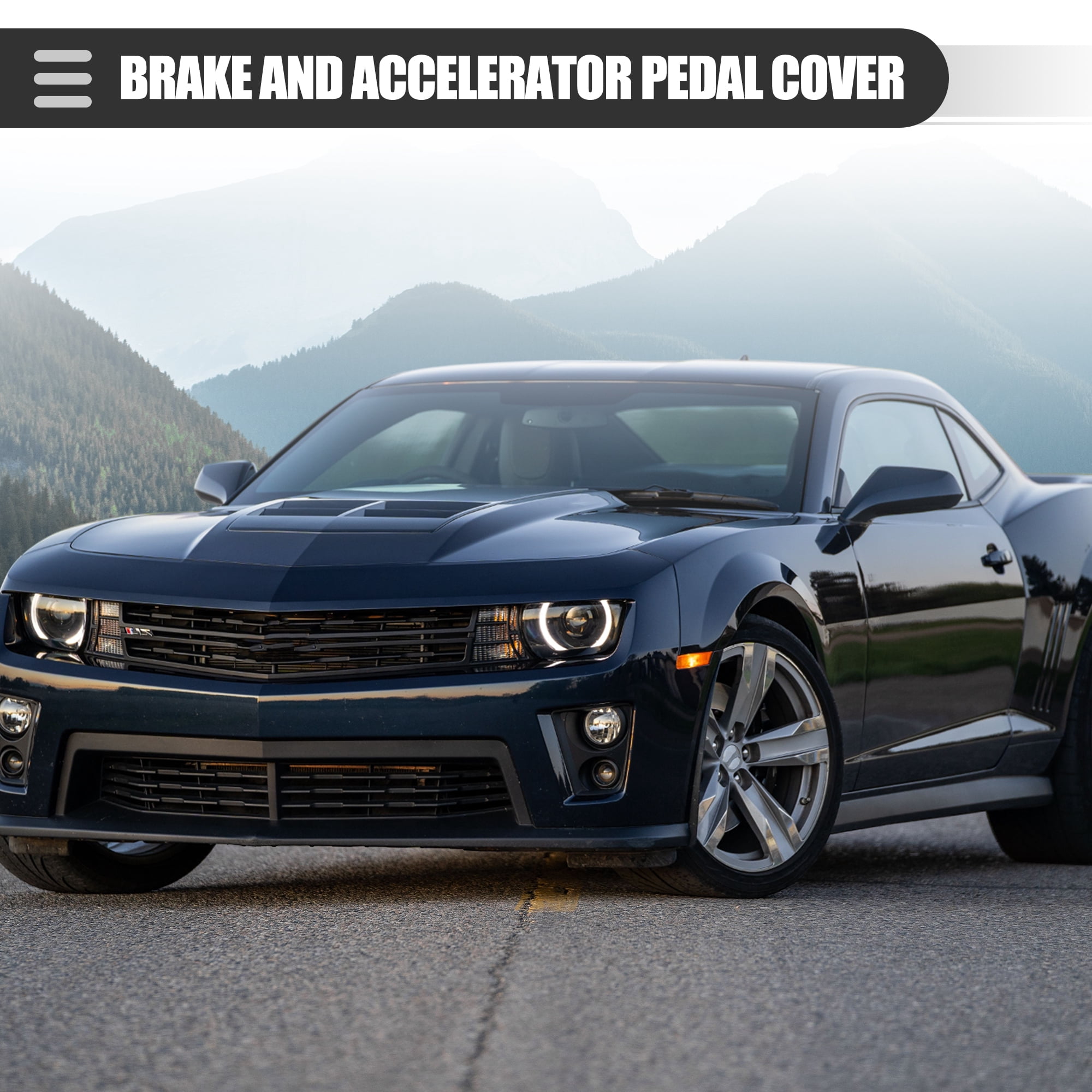 Unique Bargains Brake and Accelerator Pedal Covers for Chevrolet Camaro 2016-2023 Black