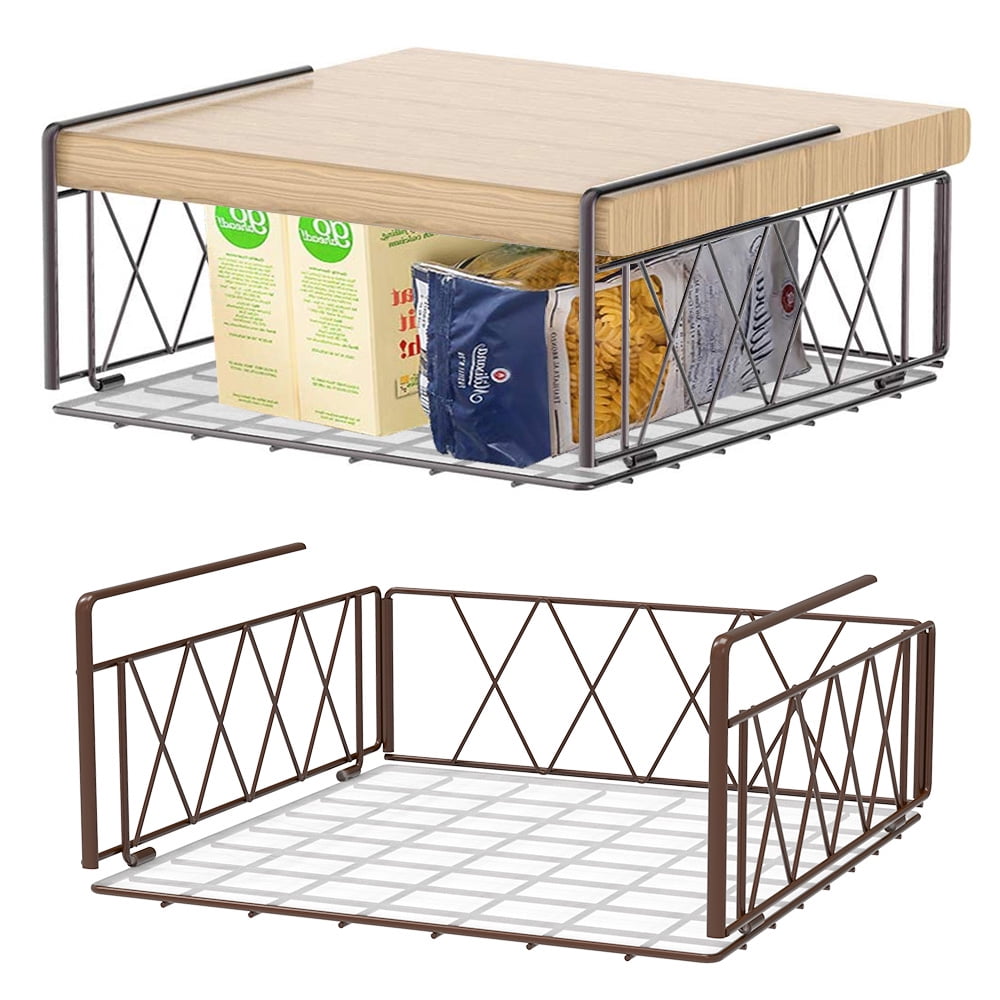 Bextsrack 2 Pack Under Shelf Hanging Basket, Vertical Wire Rack Hoom