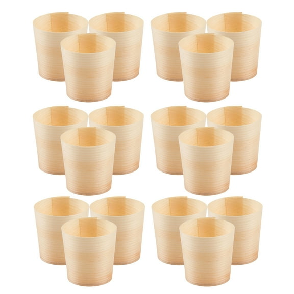 unbranded 50 Pcs Individual Cheesecake Pots Eco-friendly Wooden Cup