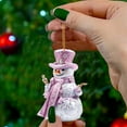 thumbnail image 5 of Pink and Silver Snowman Christmas Ornament, Festive Hanging Decor for Home and Holiday Season Ambiance, for Adding a Touch of Elegance to Christmas Tree - C, 5 of 5