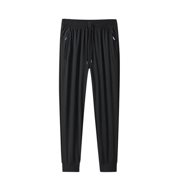 Pantalones largos de verano para hombre, de color liso, con bolsillos y cordón.