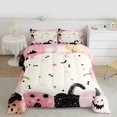 thumbnail image 2 of Manfei Funny Cartoon Pumpkin Bedding Comforter Set, Kawaii Pink Halloween Twin Comforter Sets, Cute Princess Style Reversible Bedding Set, Breathable Home Decor, 2 Pieces, 2 of 8