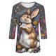 thumbnail image 5 of TaTaai 3/4 Sleeve T Shirt for Women Easter Print Round Neck Casual Loose Fit Top Fashion Pullover Soft Stretchy Comfortable Blouse for Spring Holiday Daily Gift, 5 of 5