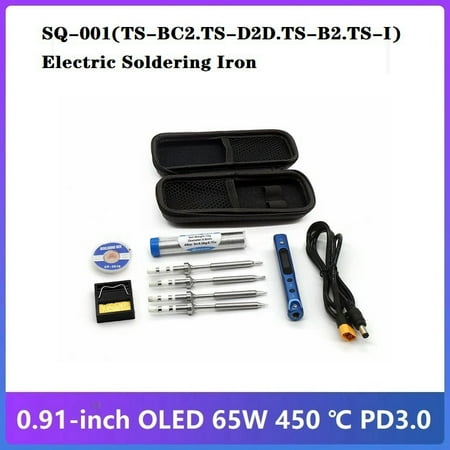 

SQ-001 Electric Soldering Iron+4 Soldering Heads Kit 65W 400℃ Digital Display Adjustable Temperature Soldering Iron-B