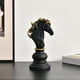 thumbnail image 2 of Escultura de piezas de ajedrez de arte moderno, adorno decorativo, estatua de oficina. Caballero negro, 2 of 8