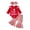 Red, variant on Faraee Newborn Baby Girl My 1st Christmas Outfit Ruffle Long Sleeve Romper Plaid Print Flare Pants Headband 3Pcs Xmas Clothes Set 0 3 6 9 12 18 Months,Pink