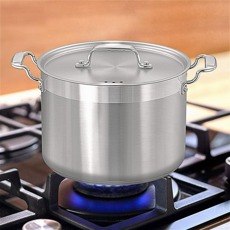 NutriChef 19 qt. Stainless Steel Cookware Stock Pot Heavy Duty Induction  Pot Soup Pot with Lid NCSP20 - The Home Depot