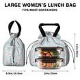thumbnail image 5 of Pioneer Flower Floral Print Pattern Drawstring Lunch Bag Women - Drawstring Lunch Bag Insulated for Work Office - Stain-Resistant Large Lunchbags for Women with Multi-Pockets, 5 of 6