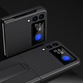 thumbnail image 2 of MonsDirect for 6.7 inch Samsung Galaxy Z Flip 3 5G Case 2021 Release, Carbon Fiber Bumper Protective Case with Kickstand, Slim Shockproof Snap-on Exact-Fit Hard Back Cover for Galaxy Z Flip 3, Black, 2 of 5
