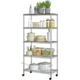 thumbnail image 7 of 5-Tier Wire Shelving with Wheels, 5-Tier, 30"" W x 14"" D (NEW MODEL), Chrome Plating, Plated Steel, 7 of 7