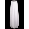 thumbnail image 1 of Urban Trends Collection 21473 Ceramic Round Vase with Geometric Design, Low Belly & Tapered Bottom Large, Matte Finish - White, 1 of 1