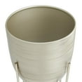 thumbnail image 4 of DecMode 6", 5"W Small Brushed Dome Silver Metal Planter with Removable Stand (2 Count), 4 of 12