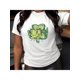 thumbnail image 1 of St. Patrick's Day Four-Leaf Clover Print T-Shirt For Men And Women Round Neck Cotton Short-Sleeved Sports T-Shirt For All Seasons, 1 of 5