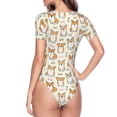 thumbnail image 4 of The Xecao Cartoon Corgi Women's Crew Neck Body Suit, a short-sleeved bodysuit and basic swimsuit, both comfort and style for dating and daily life, 4 of 9