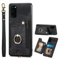 thumbnail image 4 of Wallet Case for Samsung S20 Plus,360 Ring Holder Stand with Card Holder Premium Retro Leather Shockproof RFID Blocking Magnetic Clasp Hand Strap for Women Men for Samsung Galaxy S20 Plus,Black, 4 of 15