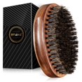 thumbnail image 1 of Cepillo para barba BFWood, cerdas de jabalí, madera negra, nogal, estilo militar, 1 of 7
