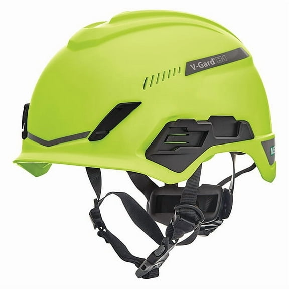 MSA V-Guard H1 Safety Helmet, Hi-Vis Trivent, Fas-Trac III Pivot, ANSI, EN12492