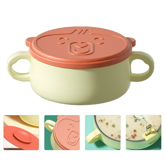 KONTONTY Lot de 1 Bols en Acier Inoxydable pour Enfants Bol Rond pour Nourriture de Bébé avec Structure Détachable