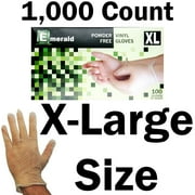 Emerald Powder-Free Vinyl Gloves - Clear -EX-Large- 1000ct