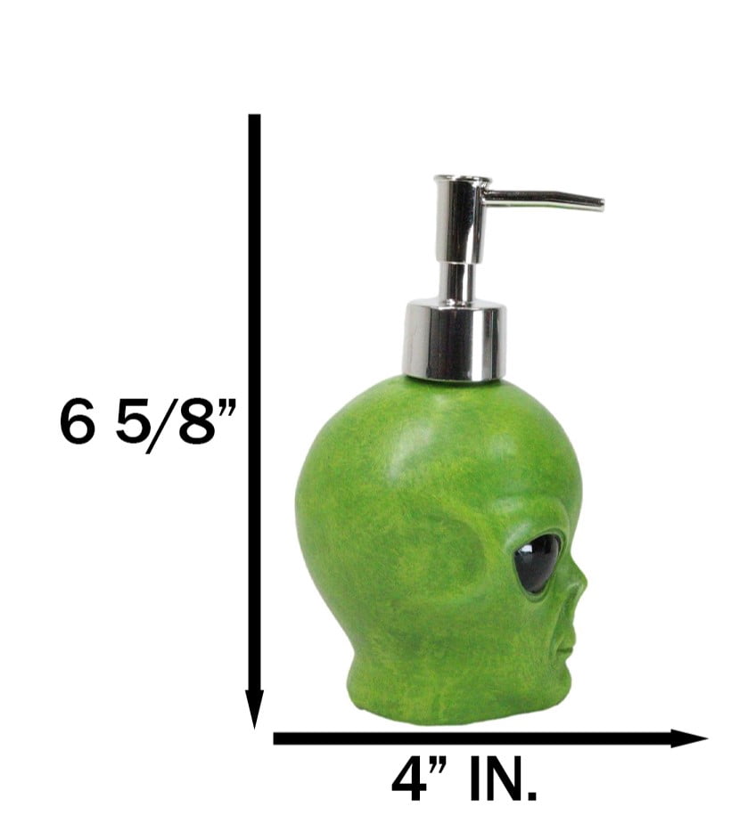 Green UFO Extra Terrestrial Roswell Alien Liquid Soap Or Lotion Pump Dispenser