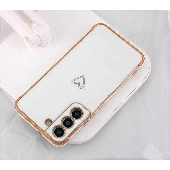 for Samsung Galaxy S22 Case, Slim Shockproof Electroplated Samsung Galaxy S22 Protective Phone Case, White