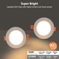 thumbnail image 5 of 12-Pack 4.7/6.7 Inch Ultra-Thin LED Recessed Ceiling Light with Junction Box, 2700K-5000K Dimmable Color Changing Downlight, 9W 810LM, Easy Install, Ideal for Kitchen, Bedroom, Basement, 5 of 8