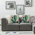thumbnail image 3 of Linen Green Plants Succulents Cactus Prickly Pear Square Throw Waist Pillow Case Decorative Cushion Cover Pillowcase Sofa, 3 of 6