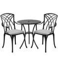 thumbnail image 2 of Withniture 3 Piece Patio Bistro Set with Cushions, Outdoor Bistro Table and Chairs Set of 2 with Umbrella Holes for Garden Porch Pools, 2 of 8