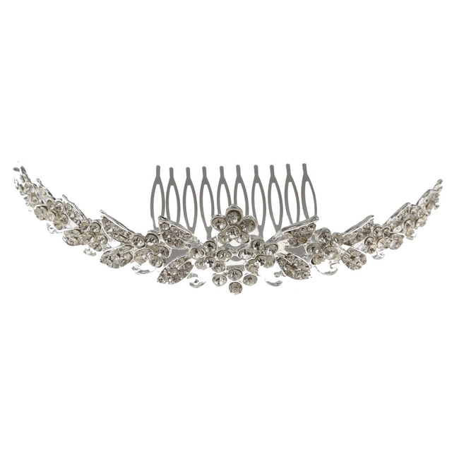 Elegante accesorio para el cabello de graduación de cristal nupcial para mujeres con Soledad Peine de tiara nupcial