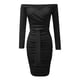 thumbnail image 5 of Moda mujer manga larga sexy hombro frío vestidos de fiesta sólidos vestido de oficina Fridja NMB3221, 5 of 6
