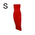 thumbnail image 1 of Vestido de tubo con cuello barco para mujer Vestido de verano sin mangas de color sólido, rojo, S Noticed AP1097-07B, 1 of 7